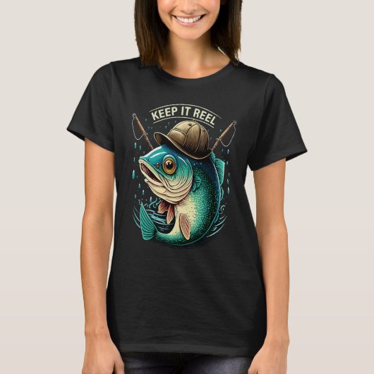 釣り好きのためのKeep It Reel Tシャツ (正面)