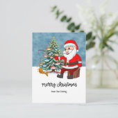 釣り好きのクリスマス休暇 サンタフィッシュと一緒に シーズンポストカード (スタンド正面)