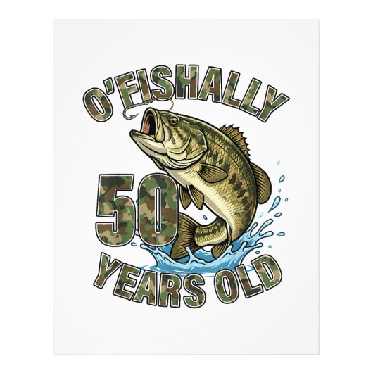 釣り好きの人へ50歳の誕生日おめでとう OFishally フォトプリント (正面)