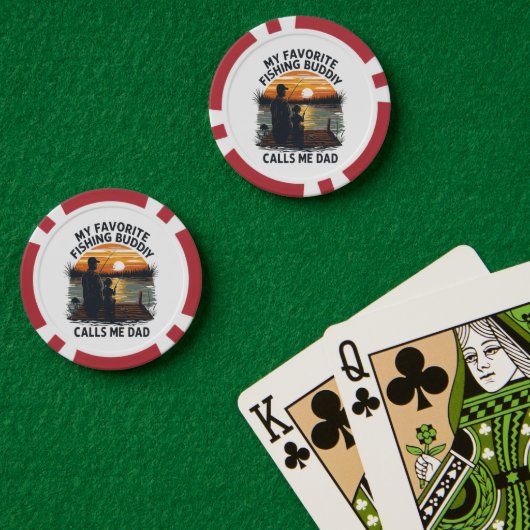 釣り好きの父とサンセット ポーカーチップ (ポーカーテーブル (ダブル))