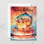 釣り好きの誕生日は釣りで祝おう ポストカード (正面/裏面)