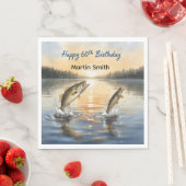 釣り好きの60歳の誕生日お祝いに スタンダードランチョンナプキン (インサイチュ)