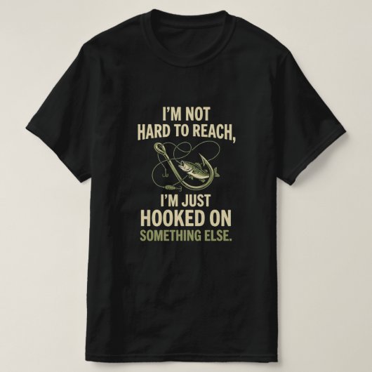 釣り好きは連絡がつきにくい Tシャツ (デザイン正面)