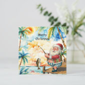 釣り好きサンタの7月クリスマス シーズンカード (スタンド正面)