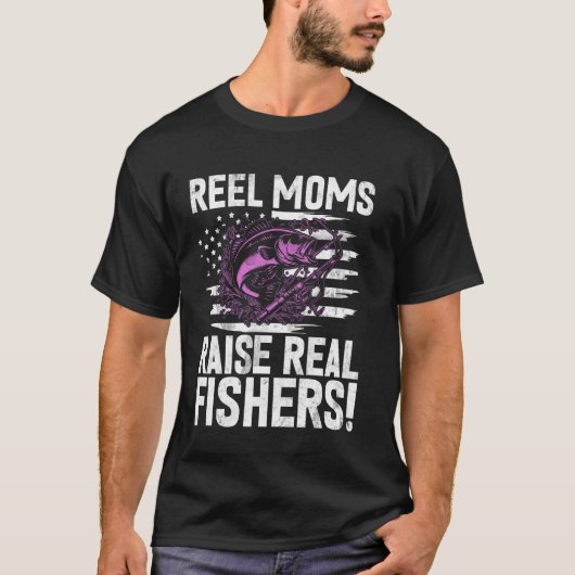 釣り好きママは本物の釣り人を育てる! フィッシングママ Tシャツ (正面)