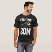 釣り息子Tシャツ スケルトン 魚の骨Tシャツ 鋭い歯 Tシャツ (正面フル)