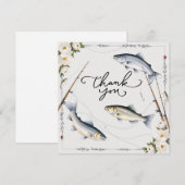 釣り愛好家の感謝を魚と花で サンキューカード (正面/裏面)