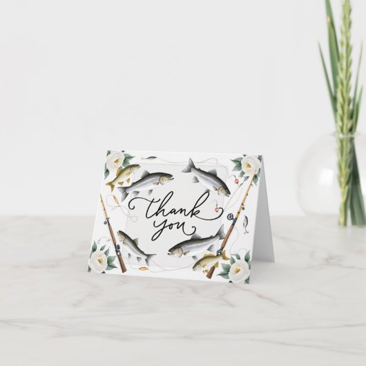 釣り愛好家の皆さんに感謝を魚と花で サンキューカード (正面)