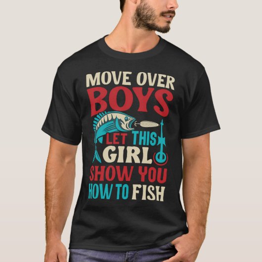 釣り方を教えます Tシャツ (正面)