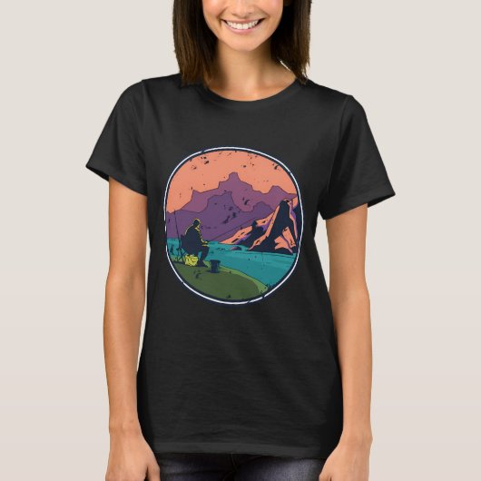釣り旅行 釣り 釣り人 Tシャツ (正面)