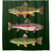 釣り漁師·漁女用の三マス シャワーカーテン (正面)