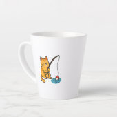 釣り猫 カフェラテマグ (左アングル)