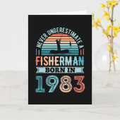 釣り生まれ人1983魚釣り40歳の誕生日プレゼント カード (黄色い花)