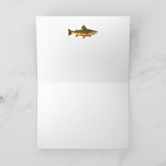 釣り用ブラウントラウトの皮のクリスマス シーズンカード (内部)