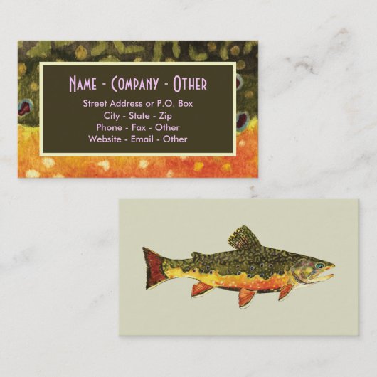 釣り用ブルックマスを飛ばす 名刺 (正面/裏面)