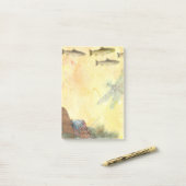 釣り用マスを図解入りの、写真付きの飛ばす ポストイット (デスク上)