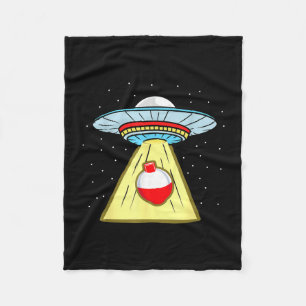 釣り用浮きUFO誘拐デザイン フリースブランケット