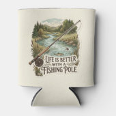 釣り竿さえあれば人生はもっと楽しい 缶クーラー (正面)