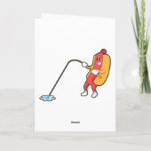 釣り竿で釣りをしながらホットドッグ カード (裏面)