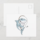 釣り竿を持ったフィッシャーとしての一種 ポストカード (正面/裏面)