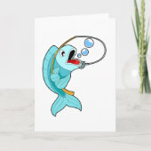 釣り竿を持った魚 カード (正面)