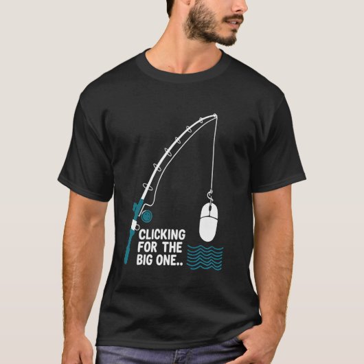 釣り竿ネズミ釣り人ギフトおもしろ釣りギフ Tシャツ (正面)