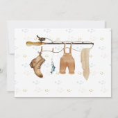 釣り素朴マンズダービーベイビーシャワー魚釣り サンキューカード (裏面)