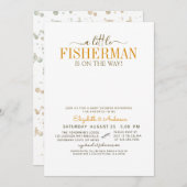 釣り素朴人が赤ちゃんシャワーを浴びる 招待状 (正面/裏面)