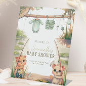 釣り素朴人男女兼用の赤ちゃんシャワー 台座サイン