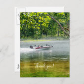 釣り船が動き出す サンキュー ポストカード (正面/裏面)