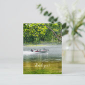 釣り船が移動中 サンキュー ポストカード (スタンド正面)