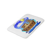 釣り船のキャラクターイラスト バスマット (アングル)