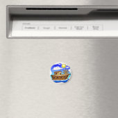 釣り船のキャラクターイラスト マグネット (インサイチュ (食洗機))