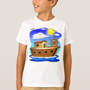 釣り船のキャラクターイラスト Tシャツ