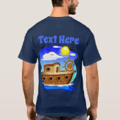 釣り船のキャラクターイラスト Tシャツ (裏面)