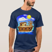 釣り船のキャラクターイラスト Tシャツ (正面)