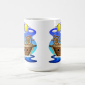 釣り船のキャラクター コーヒーマグカップ (中央)