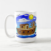 釣り船のキャラクター コーヒーマグカップ (左)