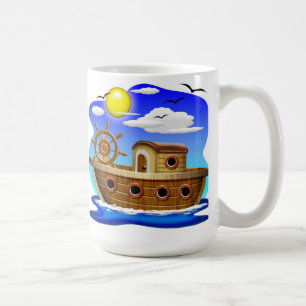 釣り船のキャラクター コーヒーマグカップ