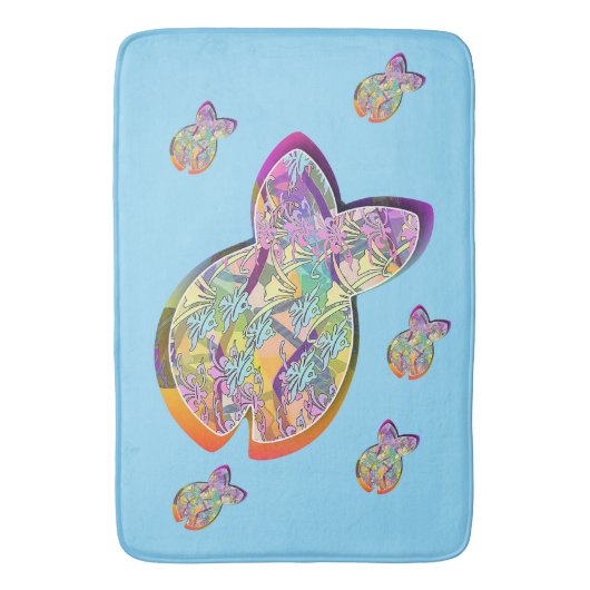 釣り色の青 バスマット (正面縦)