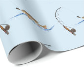 釣り針に刺された大きな魚 ラッピングペーパー (ロールコーナー)