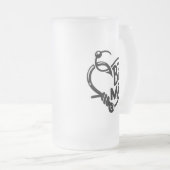 釣り針をかむ フロストグラスビールジョッキ (正面右)