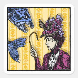 釣り針 – ポップ・アートのゴシック悪夢超現実的 スクエアシール