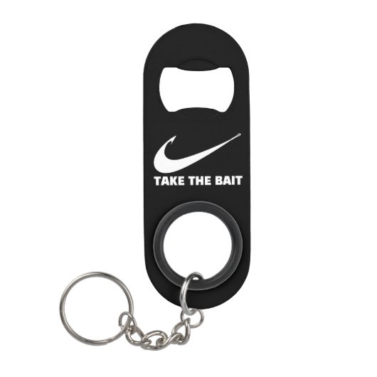 釣り針 – 釣り人コア – ベイトブラックを取る キーホルダー栓抜き (正面)