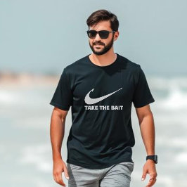 釣り釣り人コア – 釣り餌を取る Tシャツ