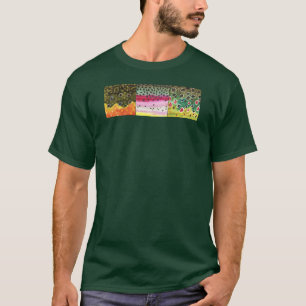 釣り釣り釣り小川虹色鱒 Tシャツ
