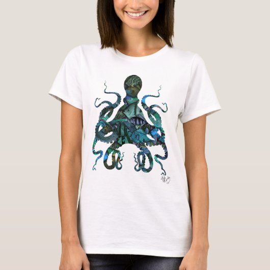 釣り青タコ Tシャツ (正面)
