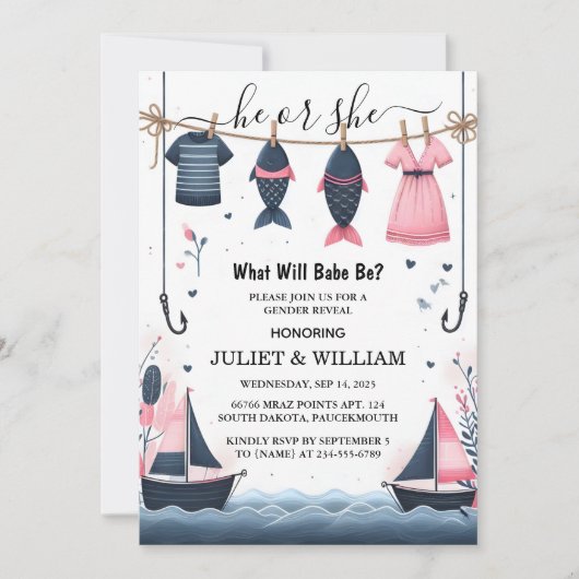 釣り餌おもしろい木魚魚釣り性明かす 招待状 (正面)