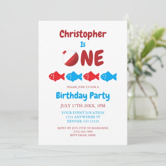 釣り1歳の誕生日 招待状 (スタンド正面)