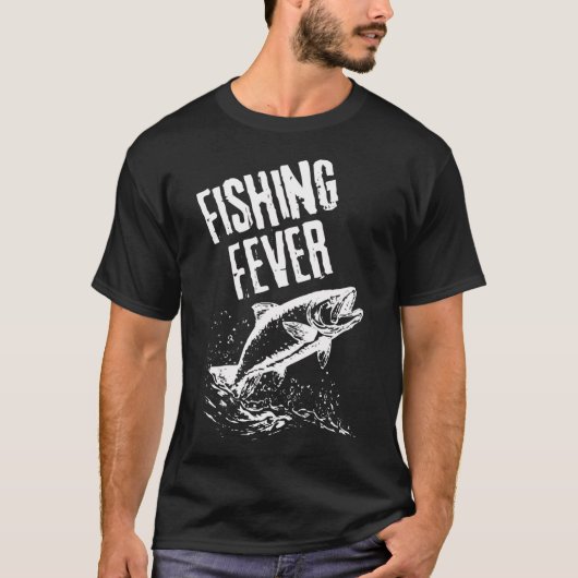 釣り いつも素晴らしい波と木々 Tシャツ (正面)